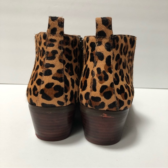J.Crew factory leopard print leather upper ankle boots size 8 gently worn - Picture 6 of 12